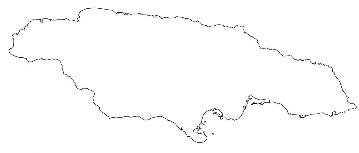 रिक्त नक्शा जमैका की सीमाओं के साथ