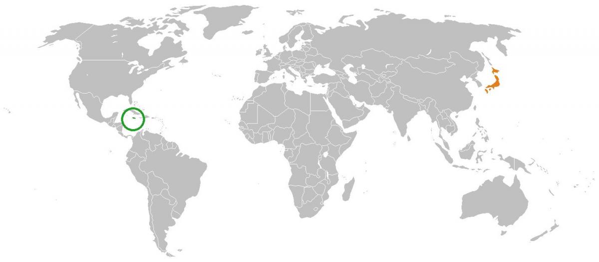 जमैका मानचित्र पर दुनिया के