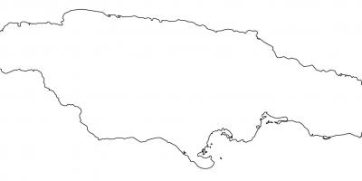 रिक्त नक्शा जमैका की सीमाओं के साथ