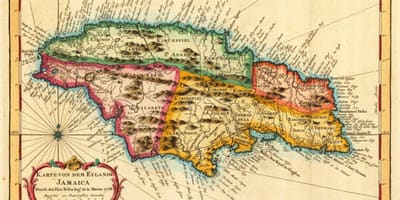 के मानचित्र विंटेज जमैका